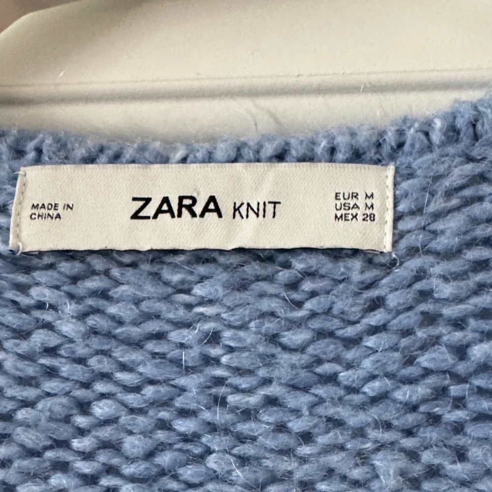Zara Light Blue Wrap Knit Cardigan - Picture 2 of 3